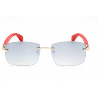 Porta Romana Unisex Sunglasses - Rimless Red Gold Rectangular Frame | 1972 100BG ,