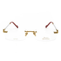 Porta Romana Women's Eyeglasses - Rectangular Rimless Metal Frame | 1001 GOLD SILVER ,