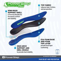 PowerStep Insoles - Pinnacle High Arch Pain Relief Orthotic Insoles ,