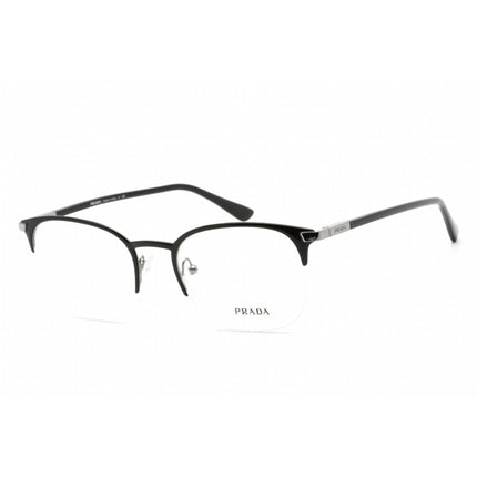 Prada Men's Eyeglasses - Black Cat Eye Metal Half-Rim Frame, 52 mm | 0PR 57YV YDC1O1 ,