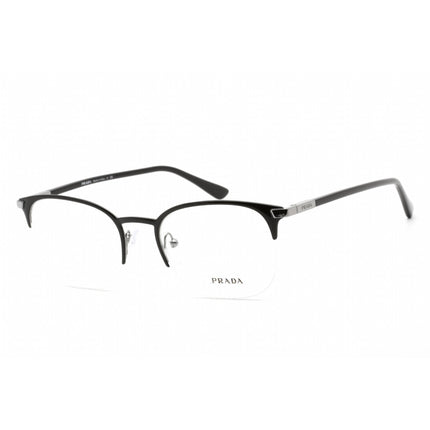 Prada Men's Eyeglasses - Black Cat Eye Metal Half-Rim Frame, 54 mm | 0PR 57YV YDC1O1 ,