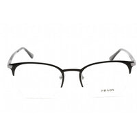 Prada Men's Eyeglasses - Black Cat Eye Metal Half-Rim Frame, 54 mm | 0PR 57YV YDC1O1 ,