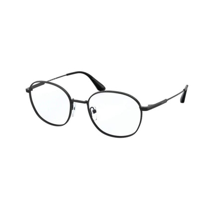 Prada Men's Eyeglasses - Black Round Full-Rim Metal Frame | PRADA 0PR 53WB 1AB1O1 ,