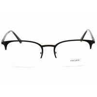 Prada Men's Eyeglasses - Black Semi-Rimless Metal Oval Frame | 0PR 57YV 07F1O1 ,
