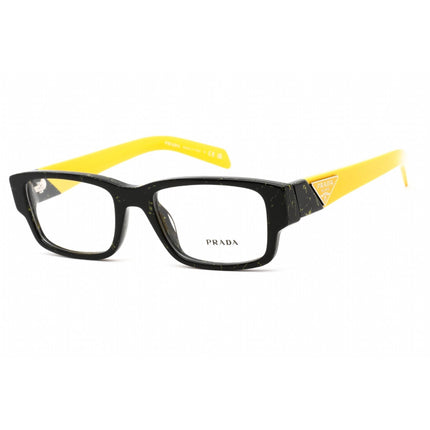 Prada Men's Eyeglasses - Black/Yellow Marble Plastic Rectangular | 0PR 07ZV 19D1O1 ,