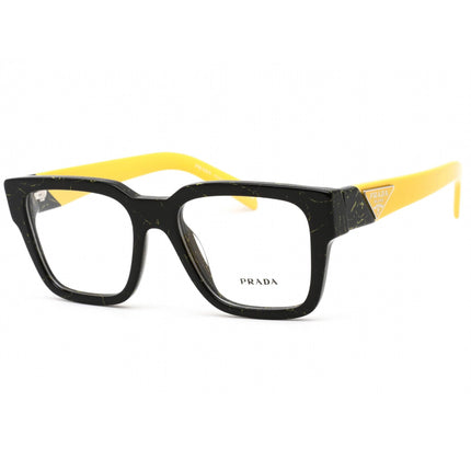 Prada Men's Eyeglasses - Black/Yellow Marble Square Plastic Frame | 0PR 08ZV 19D1O1 ,