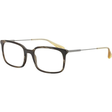 Prada Men's Eyeglasses - Dark Horn Plastic Rectangular Frame | PRADA 0PR16UV C9O1O155 ,