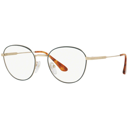 Prada Men's Eyeglasses - Green Matt Pale Gold Metal Oval Frame | PRADA PR52VV 2611O1 ,