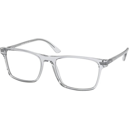 Prada Men's Eyeglasses - Grey Transparent Rectangular Frame | PRADA 0PR01WV U431O1 ,