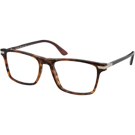 Prada Men's Eyeglasses - Havana Plastic Rectangular Frame | PRADA 0PR 01WV 08F1O152 ,