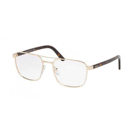 Prada Men's Eyeglasses - Heritage Pale Gold Metal Pilot Frame | PRADA 0PR 53XV ZVN1O1 ,