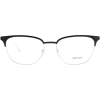 Prada Men's Eyeglasses - Matt Black Silver Rectangular Frame | PRADA PR59UV 1BO1O1 ,