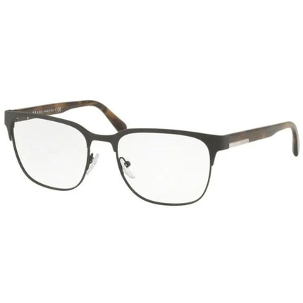 Prada Men's Eyeglasses - Matt Brown Metal Square Frame | PRADA 0PR 57UV ROU1O156 ,