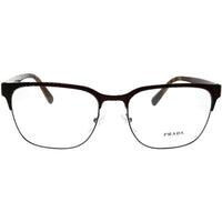 Prada Men's Eyeglasses - Matt Brown Metal Square Frame | PRADA 0PR 57UV ROU1O156 ,