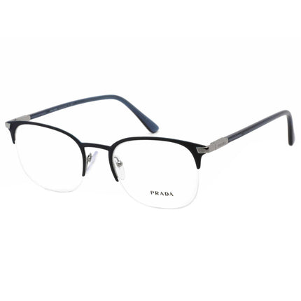 Prada Men's Eyeglasses - Matte Blue Semi-Rimless Oval Frame | 0PR 57YV 02N1O1 ,