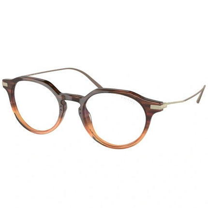 Prada Men's Eyeglasses - Moro Gradient Amber Round Frame Fixed Nose Pad | 12YS 13B05R ,