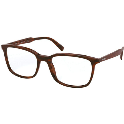 Prada Men's Eyeglasses - Striped Brown Square Full-Rim Frame | PRADA 0PR13XV 5491O155 ,