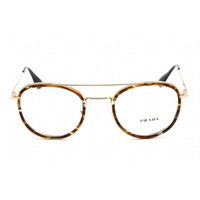 Prada Men's Eyeglasses - Striped Brown/Pale Gold Metal/Plastic Frame | 0PR 66XV 06A1O1 ,
