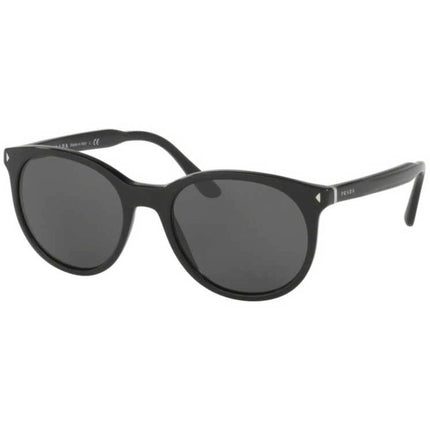 Prada Men's Sunglasses - Black Round Frame Dark Grey Lens | PRADA 0PR 06TS 1AB5S053 ,