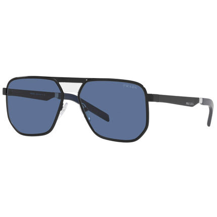 Prada Men's Sunglasses - Dark Blue Lens Pilot Shape Black Frame | 0PR 60WS 09S06A ,