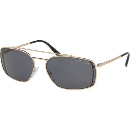 Prada Men's Sunglasses - Gold Pilot Frame Grey Polarized Lens | PRADA 0PR64VS 1BK5Z162 ,