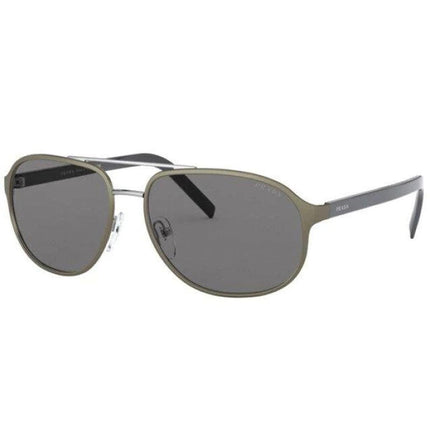 Prada Men's Sunglasses - Grey Lens Matte Silver Metal Square Frame | 53XS-VIX73160 ,