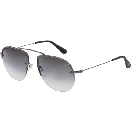 Prada Men's Sunglasses - Gun Metal Half Rim Aviator Frame | PRADA 0PR 58OS 5AV6T255 ,