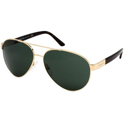 Prada Men's Sunglasses - Pale Gold Pilot Frame Green Lens | PRADA 0PR 59NS ZVN3O1 ,
