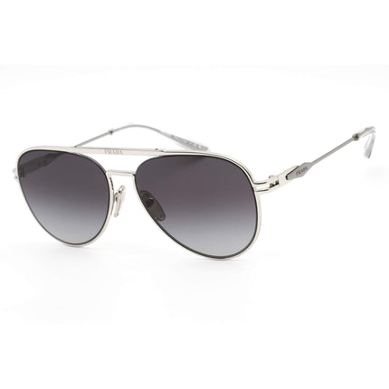 Prada Men's Sunglasses - Silver Aviator Frame Grey Gradient Lens | 0PR 54ZS 1BC09S ,
