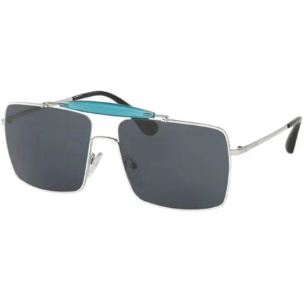 Prada Men's Sunglasses - Top White Silver Rectangular Frame | PRADA 0PR 57SS 7BA2K158 ,