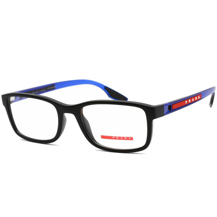Prada Sport Men's Eyeglasses - Black Rubber Full Rim Rectangular | 0PS 09OV 15C1O1 ,