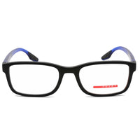 Prada Sport Men's Eyeglasses - Black Rubber Full Rim Rectangular | 0PS 09OV 15C1O1 ,
