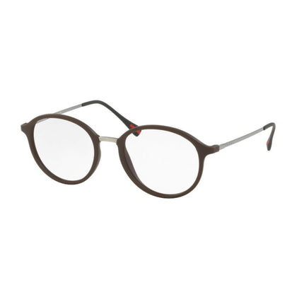 Prada Sport Men's Eyeglasses - Brown Rubber Round Frame | PRADA SPORT 0PS01IV VYY1O151 ,