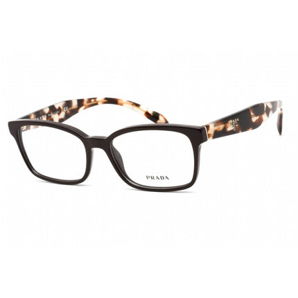Prada Unisex Eyeglasses - Brown Plastic Rectangular Shape Frame | 0PR 18TV DHO1O1 ,