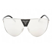 Prada Unisex Sunglasses - Shield Frame Light Grey Silver Mirror Lens | 0PR 69ZS 1BC2B0 ,