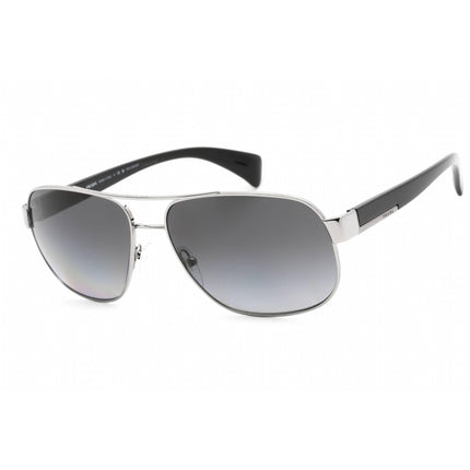 Prada Unisex Sunglasses - Shiny Gunmetal Black Metal Rectangular | 0PR 52PS 5AV5W1 ,