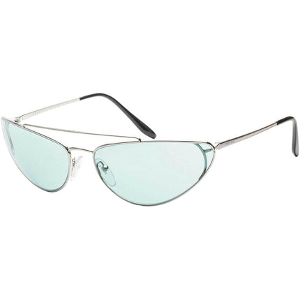 Prada Unisex Sunglasses - Silver Cat Eye Frame Azure Lens | PRADA 0PR62VS 1BC0B566 ,