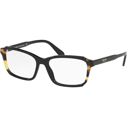 Prada Women's Eyeglasses - Black Havana Rectangular Frame | PRADA 0PR 01VV 3891O153 ,