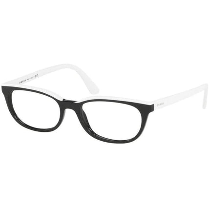 Prada Women's Eyeglasses - Black White Rectangular Frame | PRADA 0PR 13VV YC41O153 ,