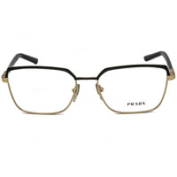 Prada Women's Eyeglasses - Black/Pale Gold Full Rim Frame Clear Lens | 0PR 56YV AAV1O1 ,