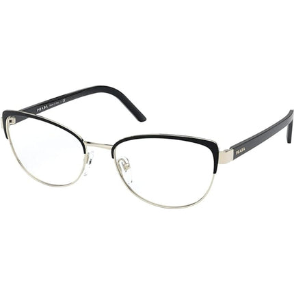 Prada Women's Eyeglasses - Black/Pale Gold Metal Frame, 51 mm | PRADA 0PR 63XV AAV1O1 ,