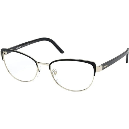 Prada Women's Eyeglasses - Black/Pale Gold Metal Frame, 53 mm | PRADA 0PR 63XV AAV1O1 ,