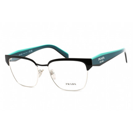 Prada Women's Eyeglasses - Black/Silver Metal Square Shape Frame | 0PR 65YV GAQ1O1 ,