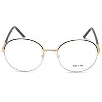 Prada Women's Eyeglasses - Black/White Round Metal Frame Clear Lens | 0PR55WV 07I1O1 ,