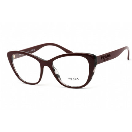 Prada Women's Eyeglasses - Bordeaux/Grey Havana Plastic Cat Eye | 0PR 04WV 07H1O1 ,
