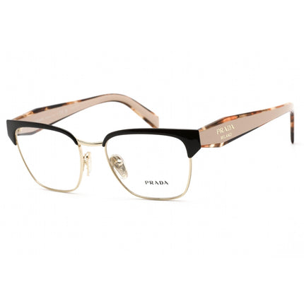 Prada Women's Eyeglasses - Brown/Pale Gold Full Rim Rectangular | PR 65YV KOF1O1 ,