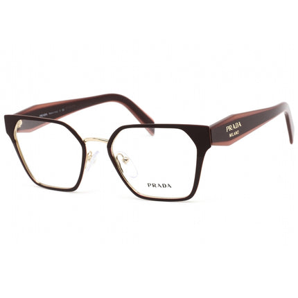Prada Women's Eyeglasses - Burgundy Geometric Frame Clear Demo Lens | PR 63WV 08R1O1 ,