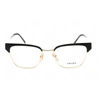Prada Women's Eyeglasses - Clear Lens Black/Gold Metal Square Frame | 0PR 65YV 18A1O1 ,
