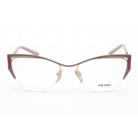 Prada Women's Eyeglasses - Clear Lens Gold/Pink Metal Cat Eye Frame | 0PR 63YV 14A1O1 ,