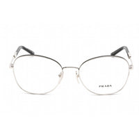 Prada Women's Eyeglasses - Clear Lens Silver Metal Round Shape Frame | 0PR 64YV GAQ1O1 ,